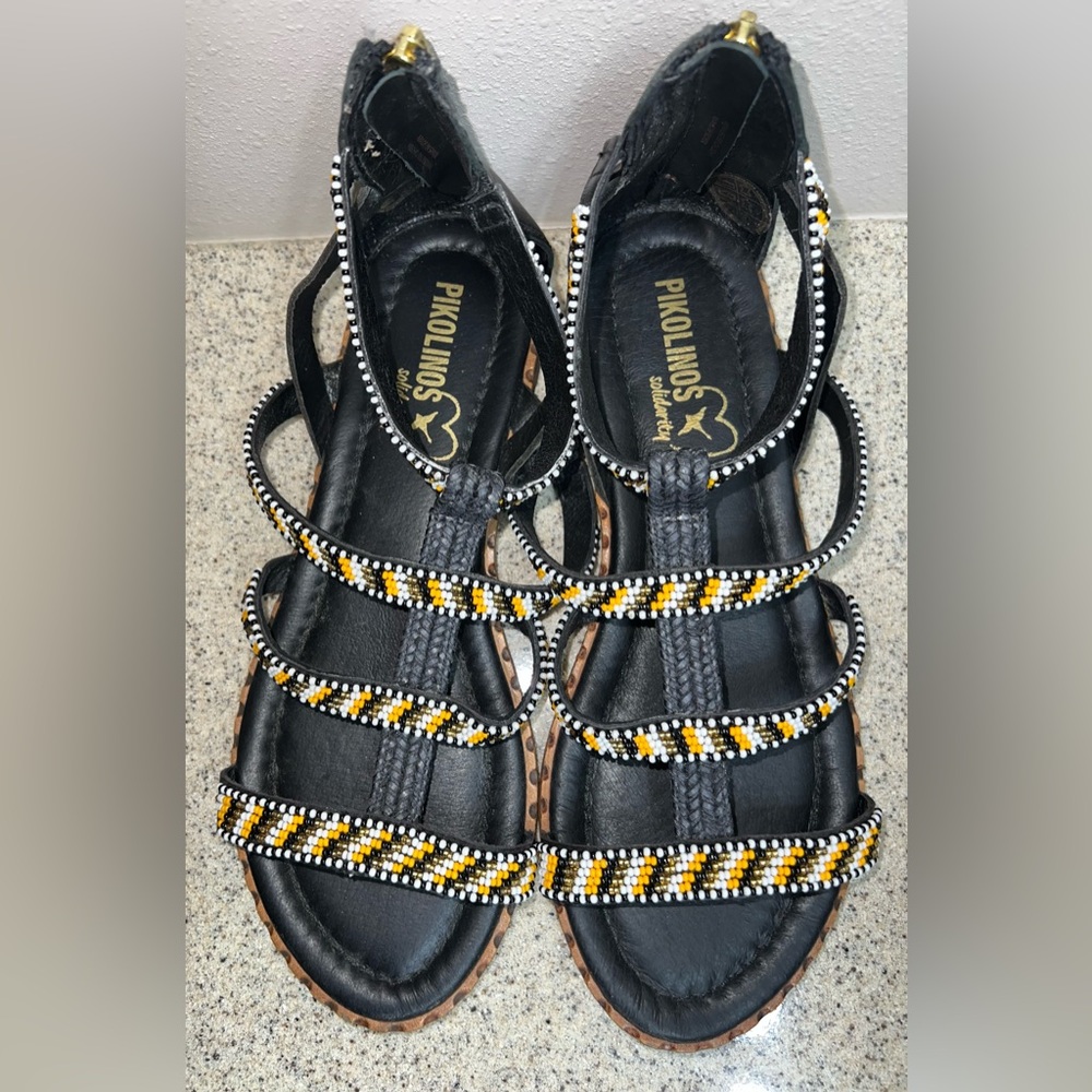 Pikolinos Beaded Gladiator Sandals